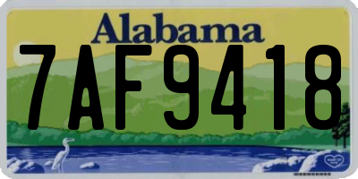 AL license plate 7AF9418