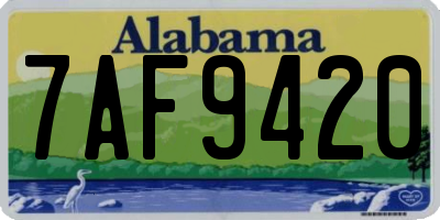 AL license plate 7AF9420