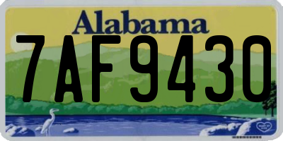 AL license plate 7AF9430