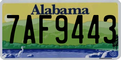 AL license plate 7AF9443