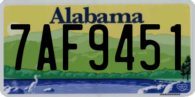 AL license plate 7AF9451
