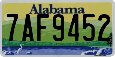 AL license plate 7AF9452