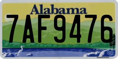 AL license plate 7AF9476