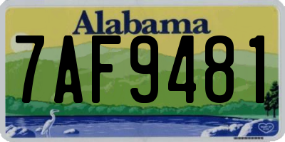 AL license plate 7AF9481