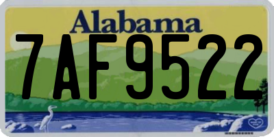 AL license plate 7AF9522