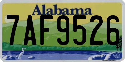 AL license plate 7AF9526