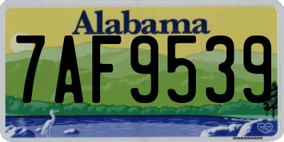 AL license plate 7AF9539