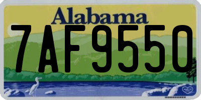 AL license plate 7AF9550