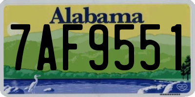 AL license plate 7AF9551