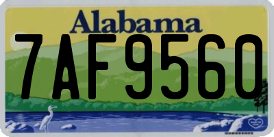 AL license plate 7AF9560