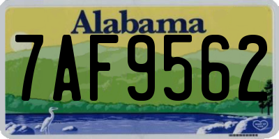 AL license plate 7AF9562
