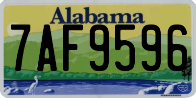 AL license plate 7AF9596