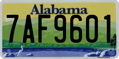 AL license plate 7AF9601