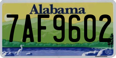 AL license plate 7AF9602