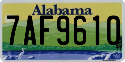 AL license plate 7AF9610