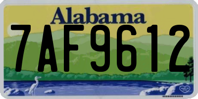 AL license plate 7AF9612