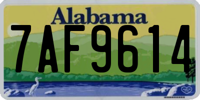 AL license plate 7AF9614