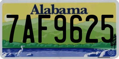 AL license plate 7AF9625