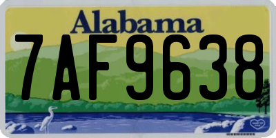 AL license plate 7AF9638