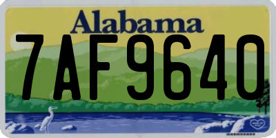 AL license plate 7AF9640