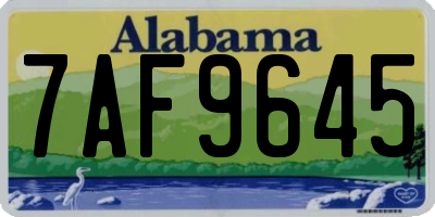 AL license plate 7AF9645
