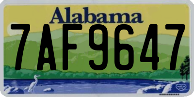 AL license plate 7AF9647