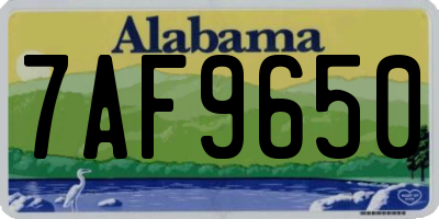 AL license plate 7AF9650
