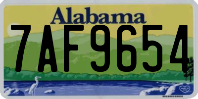 AL license plate 7AF9654