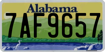 AL license plate 7AF9657