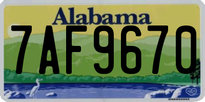AL license plate 7AF9670