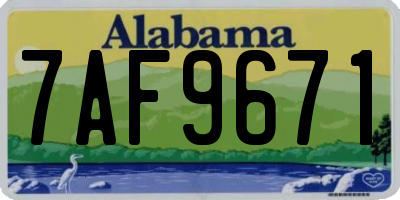 AL license plate 7AF9671