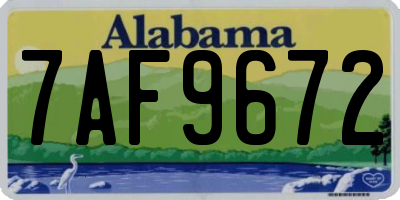 AL license plate 7AF9672