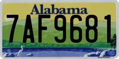AL license plate 7AF9681