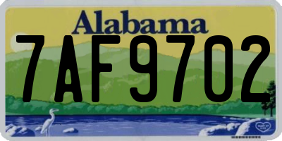 AL license plate 7AF9702