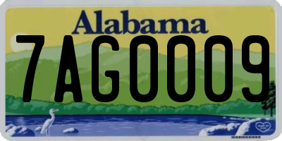 AL license plate 7AG0009