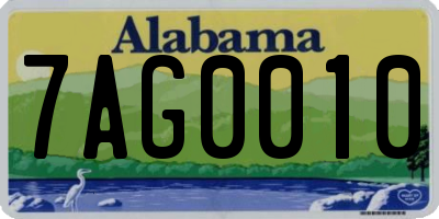 AL license plate 7AG0010