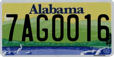 AL license plate 7AG0016
