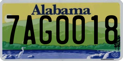 AL license plate 7AG0018