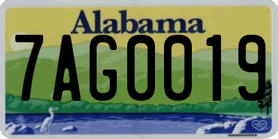 AL license plate 7AG0019