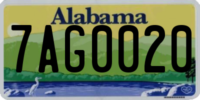 AL license plate 7AG0020