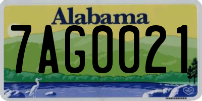 AL license plate 7AG0021