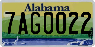 AL license plate 7AG0022