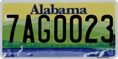 AL license plate 7AG0023