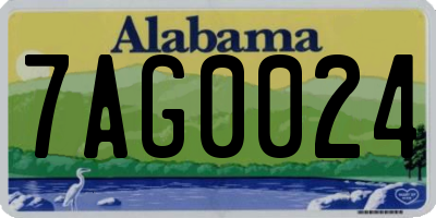 AL license plate 7AG0024