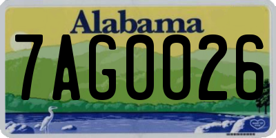 AL license plate 7AG0026