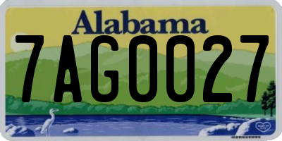 AL license plate 7AG0027