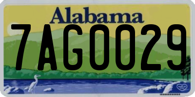 AL license plate 7AG0029