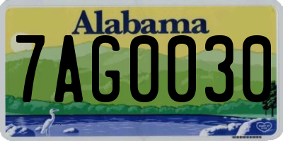 AL license plate 7AG0030