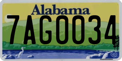 AL license plate 7AG0034
