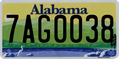 AL license plate 7AG0038